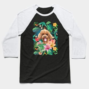 Tropical Red Toy Poodle 1 Baseball T-Shirt